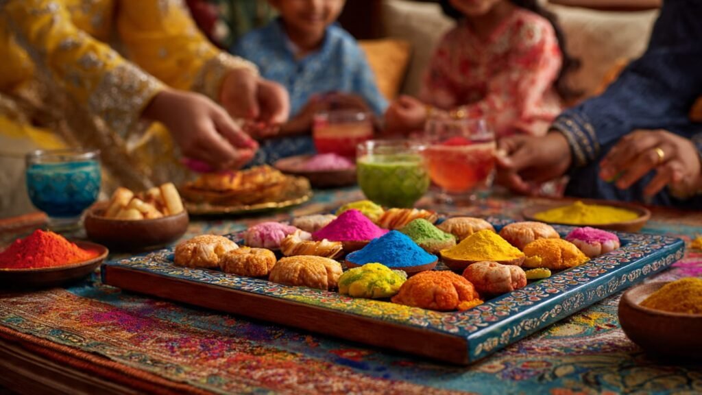 Celebrate Holi in Style: Minakari Coated Enamel Finish Wooden Tray – Your Perfect Festival Companion